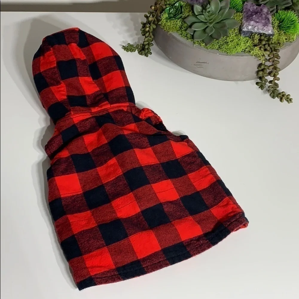 Carter’s plaid hooded fleece lined toggle vest kids 18 months lumberjack